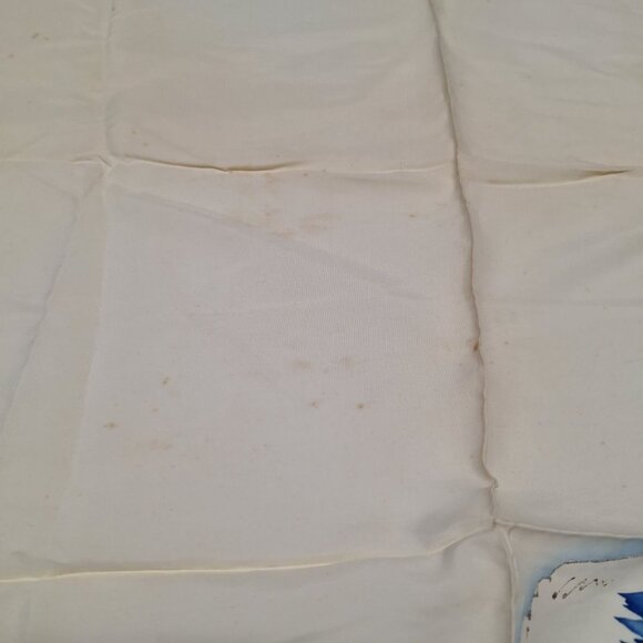 Vintage Painted Scarf Glitter Cabin Mill River Flowers Mountain Decor Old Granny - Picture 6 of 7